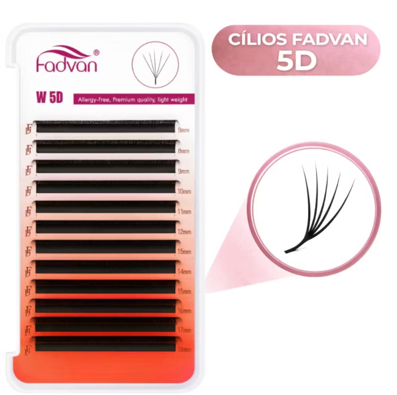 Cílios Fadvan W5D 0.07 Curvatura M Mix 8-14